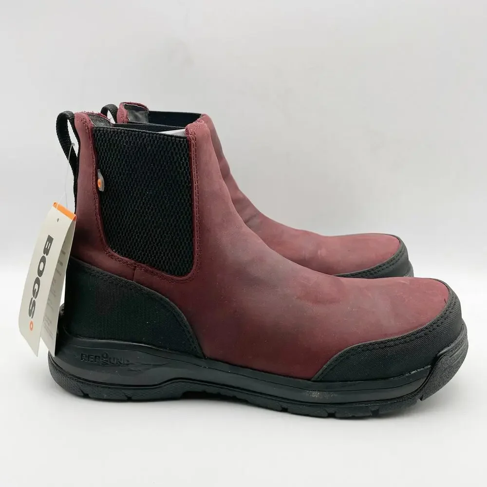 Bogs Womens Shale Leather Chelsea Composite Toe Boot US 9 EU 40 Purple EUC